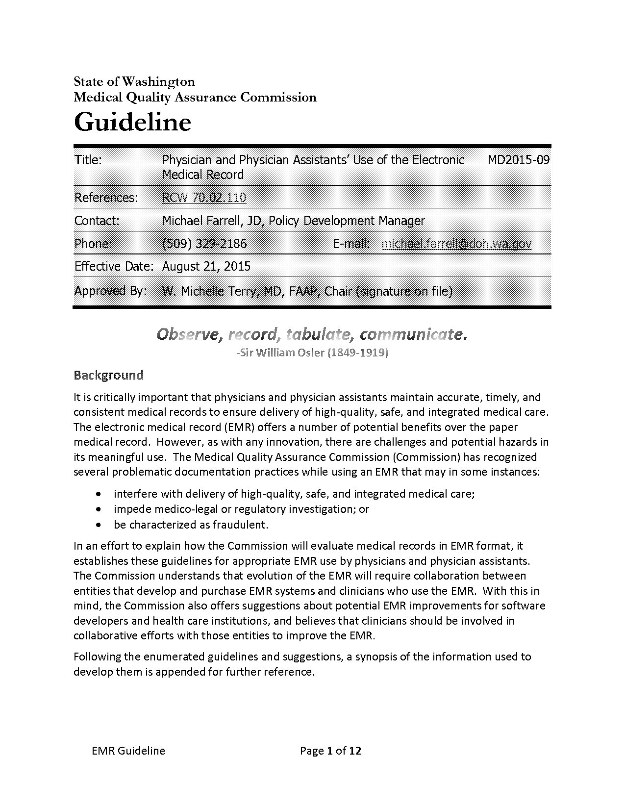 emr diagram paper health record